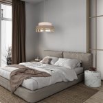Lampa Tami jasny i ciemny beż ze złotymi pasami
