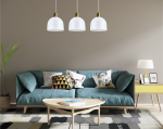 Lampa wisząca 3-punktowa  MEDO – nowoczesna, biała-patyna, E27, loft, skandynawska, nad stół, do kuchni, salonu, jadalni