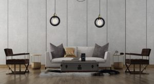 Nowoczesna lampa sufitowa RING wisząca 2-punktowa – industrialny design, loft, czarna z akcentami starego złota 