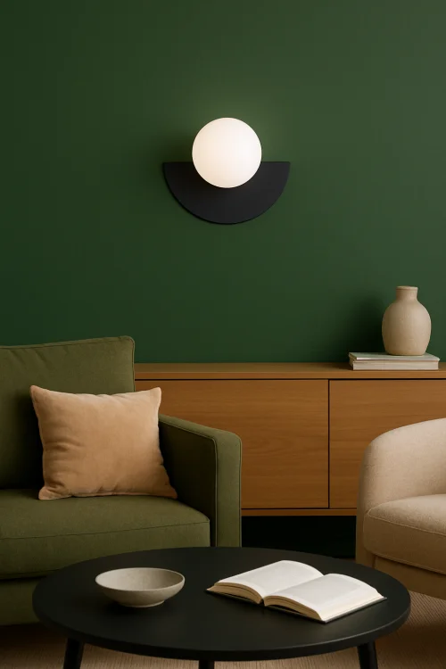 nowoczesna lampa ścienna czarna do salonu