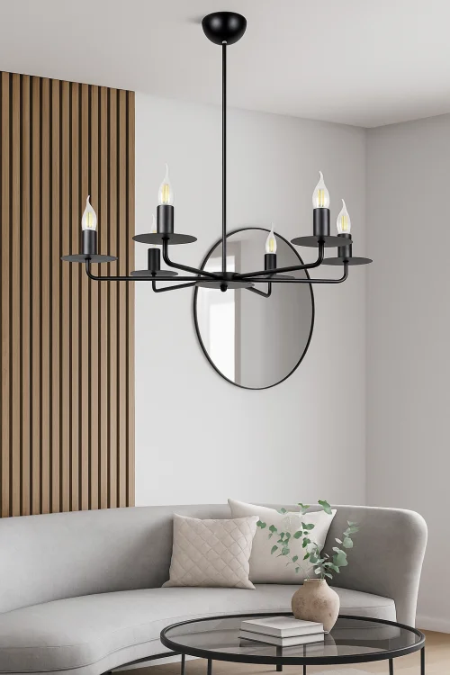 nowoczesna czarna lampa do salonu