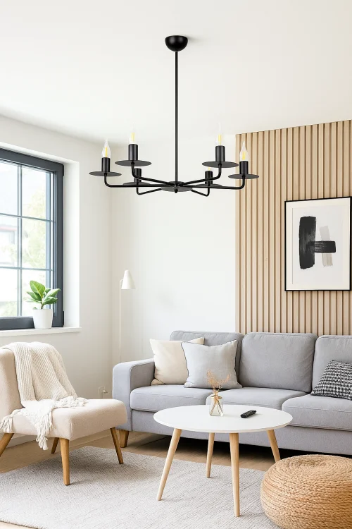 czarna nowoczesna lampa swieczkowa