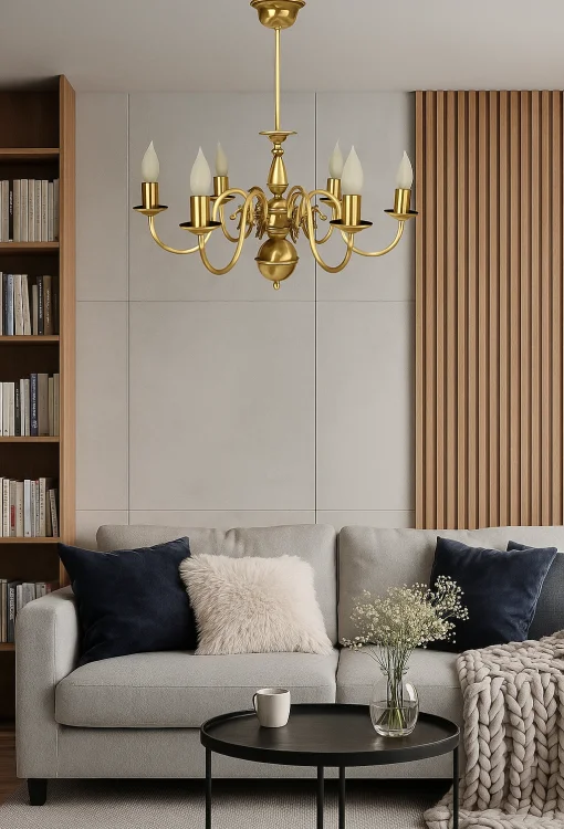 lampa klasyczna z mosiądzu do salonu