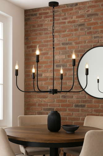 czarna lampa do salonu, sypialni