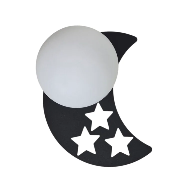 lampa ścienna kinkiet księżyc czarny