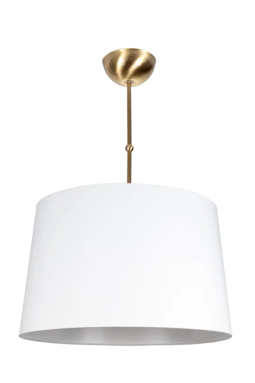 lampa pojedyncza z mosiądzu z białym abażurem