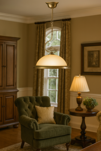 klasyczna lampa z mosiądzu do gabinetu, sypialni, kuchni