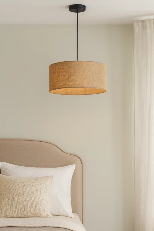 lampa do sypialni boho len