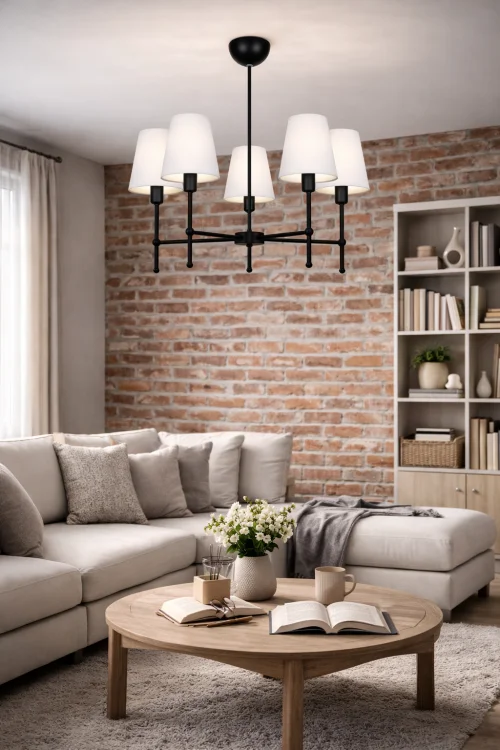 czarna nowoczesna lampa do salonu