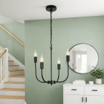 Lampa wisząca Adero – czarny żyrandol loftowy 4-punktowy