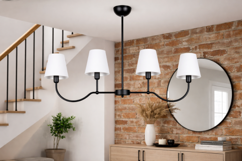 nowoczesna lampa czarna w stylu modern farmhouse