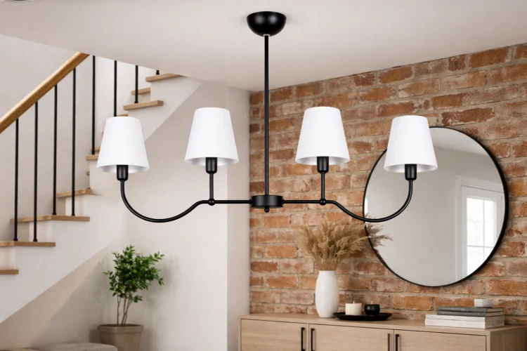 nowoczesna lampa czarna w stylu modern farmhouse