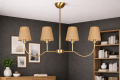 lampa do salonu w stylu modern farmhouse lniane abażurki