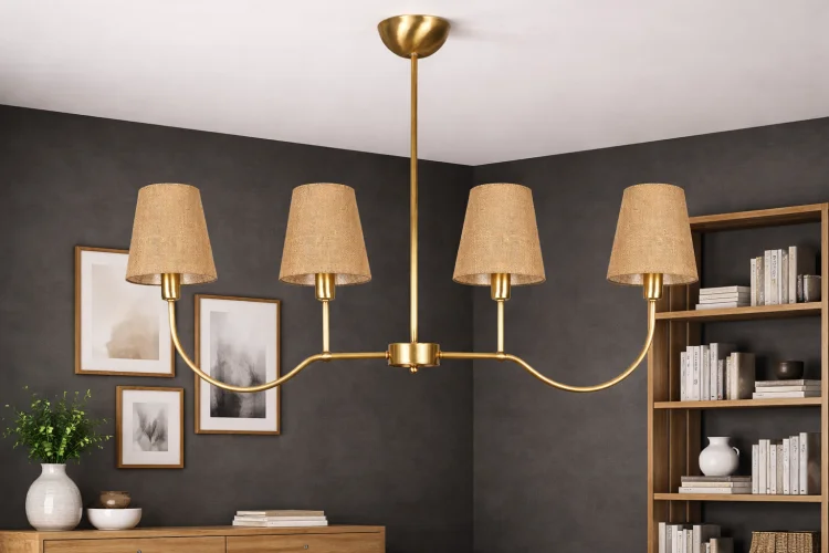 nowoczesna lampa z mosiądzu do salonu