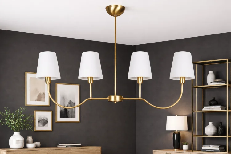 nowoczesna lampa do salonu w stylu modern farmhouse
