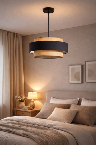 lampa wisząca boho len do salonu sypialni