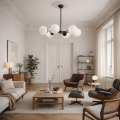 czarna nowoczesna lampa do mieszkania w stylu prl