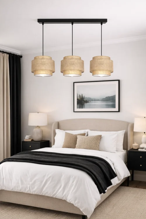 lampa boho do sypialni len juta