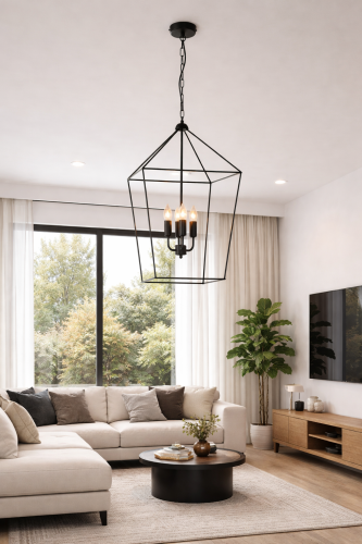 lampa loft czarna do salonu latarnia
