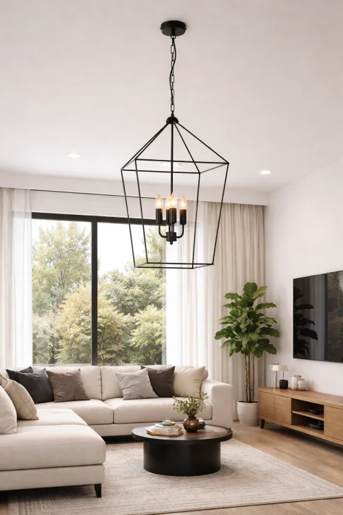 lampa loft czarna do salonu latarnia