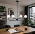 czarna metalowa lampa do salonu