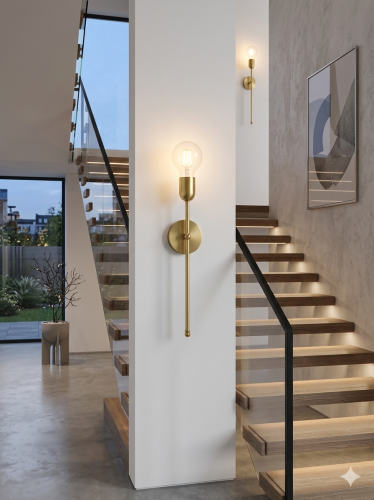 lampa ścienna z mosiądzu modern farmhouse