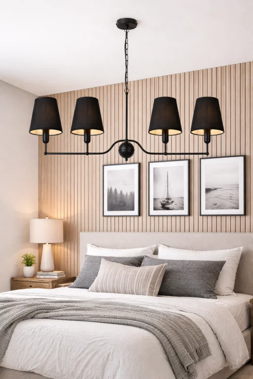 nowoczesna lampa modern farmhouse do sypialni