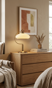 Lampa biurkowa z mosiądzu Róża 