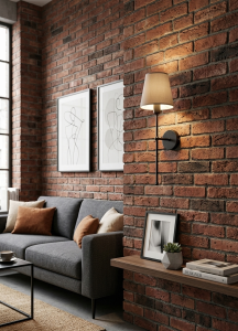 Kinkiet z abazurem w stylu modern farmhouse RUSTICA
