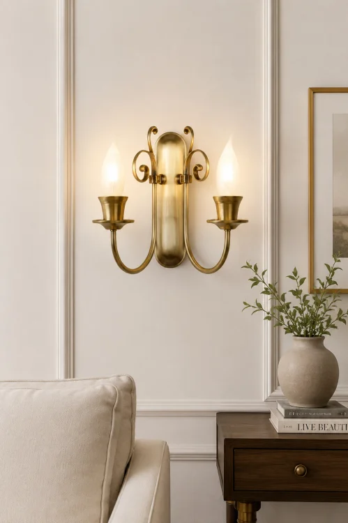 lampa ścienna z mosiądzu