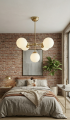 nowoczesna lampa modern farmhouse z mosiądzu do sypialni