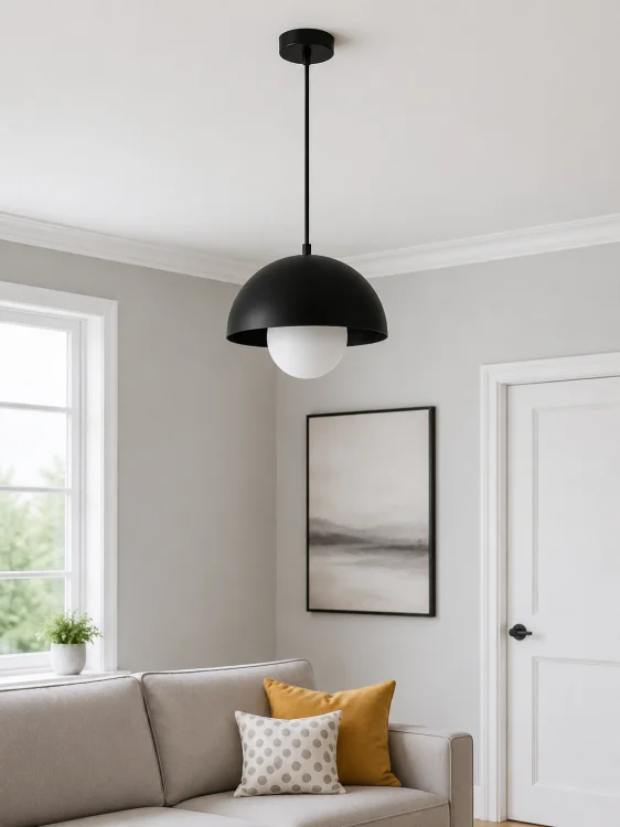 czarna minimalistyczna lampa