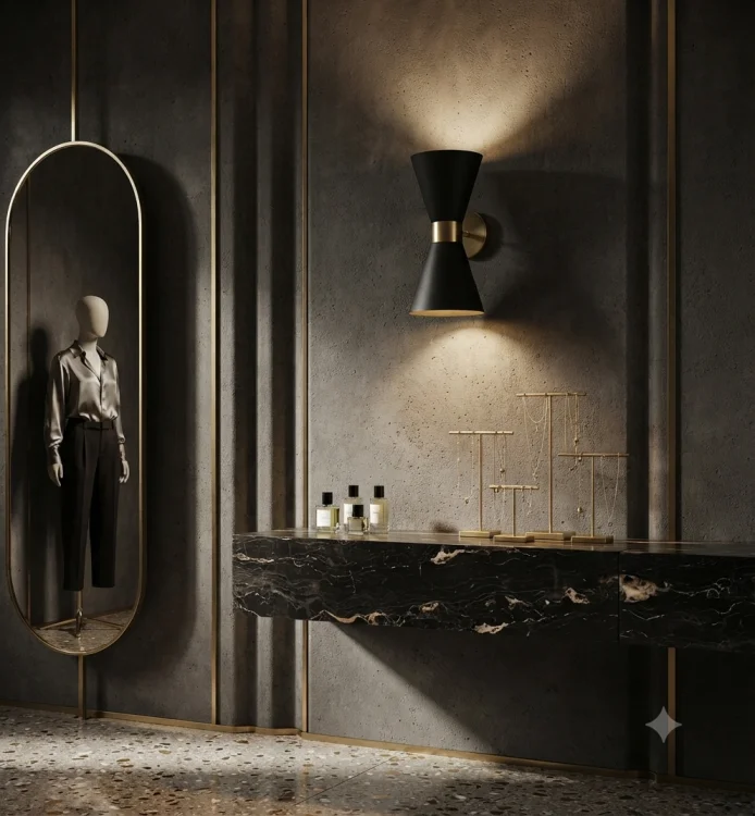 czarny kinkiet loft