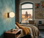 Lampa Ścienna Kinkiet Kula Mleczna Szklana Fitz
