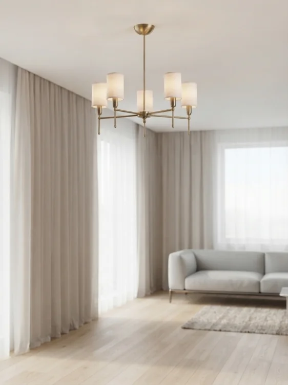 lampa wisząca z mosiądzu w stylu mid-century modern