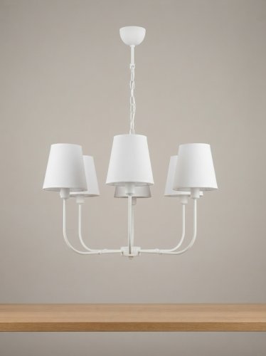 mid-century modern żyrandol biały