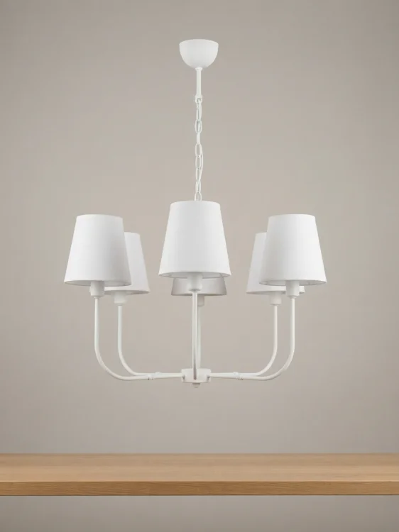 mid-century modern żyrandol biały