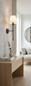 Kinkiet z abazurem w stylu modern farmhouse  RUSTICA