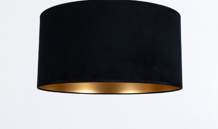 abażur welur czarny na złotej matowej folii